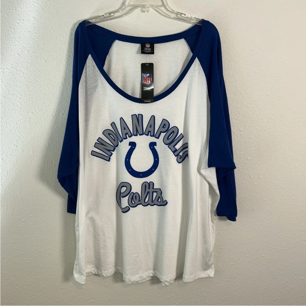 NWT Indianapolis Colts NFL Scoop Neck 3/4 Sleeve Women’s Top Size 4XL Football